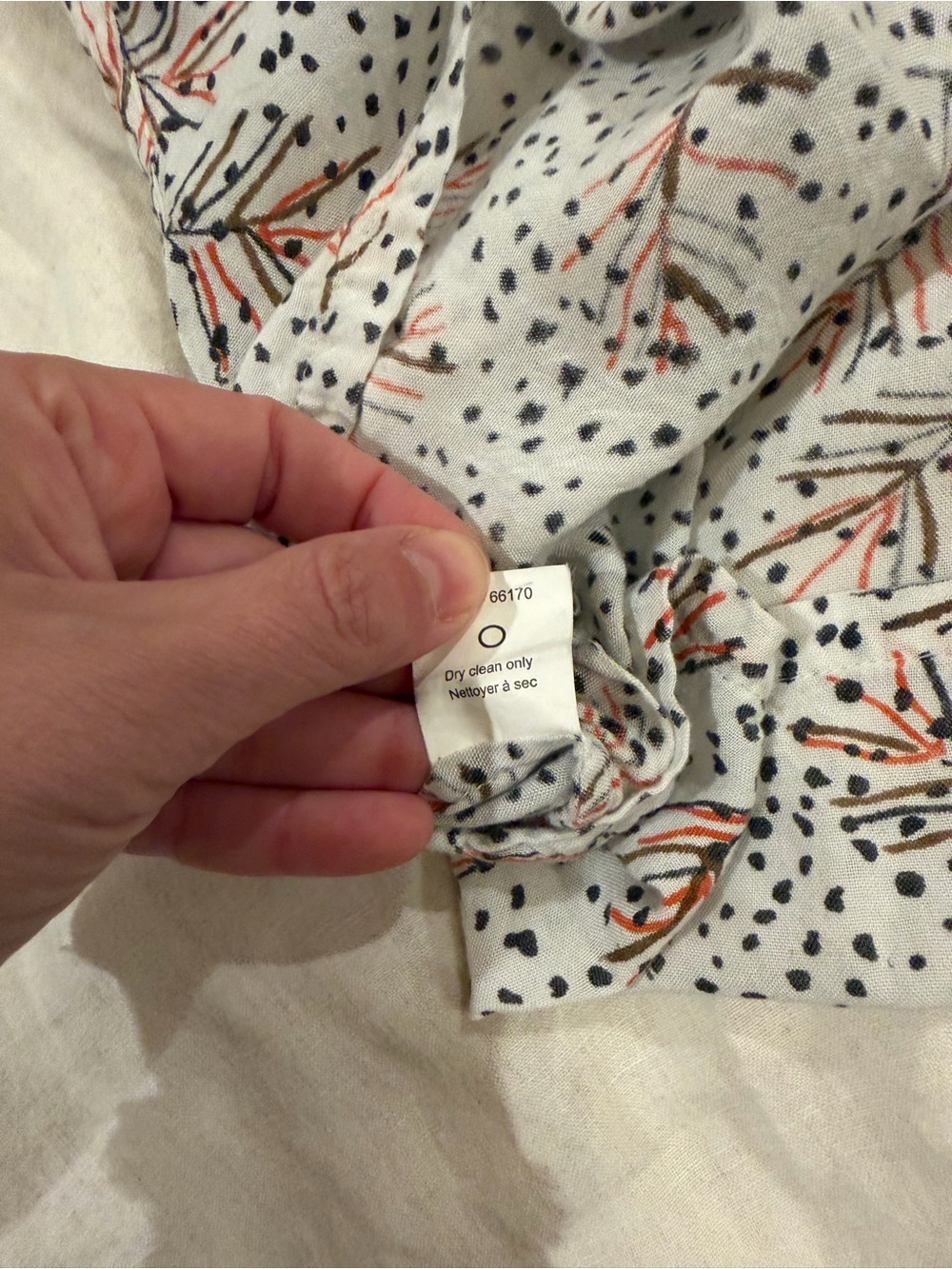 White Printed Sleeveless Tank Top with Orange Floral Motif - Picture 7 of 7